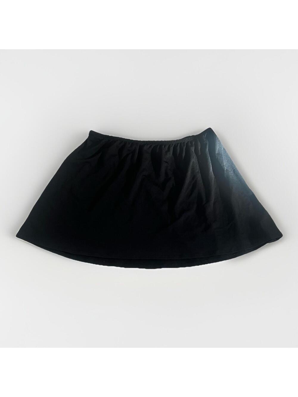Vintage Black Mini Skirt Stretch High Waist Minimalist Coquette Goth USA Made L